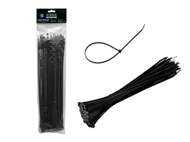 Стяжка для кабеля STROXX 4,8х380 мм черная (100 шт)